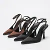 Novedades de Primavera: Elegantes Zapatos de Tacón Alto con Correas Cruzadas, Tacones Altos Puntiagudos Sexys y de Moda, Sandalias de Tacón de Aguja con Espalda Descubierta