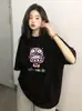 Camiseta de Manga Corta Versátil para Mujer Estilo Coreano y Japonés de Verano con Estampado Único de Dibujos Animados Lindos Diseño de Moda