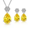 Pendientes de Lujo de Moda para Transmisión en Vivo de Influencers, de Gran Venta, Estilo Europeo y Americano, Piedra Preciosa de Corindón Rojo Simulado, Pendientes y Collar de Gema de Color en Forma de Lágrima