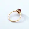 Anillo de granate moxanbi natural simple, redondo, chapado en oro, plata 925, estilo japonés Mori Girl, pulsera geométrica.
