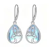 Aretes Rosa Moonlight para Mujer, Aretes Sencillos y de Alta Gama de Piedra Lunar, Modernos y Versátiles, Aretes Creativos Estilo Ins