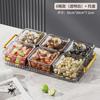Caja de dulces ligera y de lujo para refrigerios, mesa de centro para el hogar, plato de frutas secas a prueba de polvo con tapa, bandeja de nueces de rejilla transparente de plástico