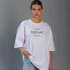 Algodón Puro Moda Estilo Europeo y Americano Estampado Suelto y Versátil Camiseta Nicho Americana para Mujer Manga Corta Estilo Casual Top
