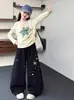 Conjunto de Ropa de Otoño para Niñas 2026 Nuevo Camiseta Básica de Manga Larga de Primavera y Otoño para Niñas, Pantalones de Guadaña Holgados para Niñas Mayores