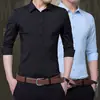 Camisa Blanca para Hombre de Manga Corta Sin Planchar Corte Ajustado con Pliegues Ropa de Trabajo Formal de Negocios Otoño Profesional Formal Camisa Larga para Hombre