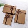 En stock, caja de regalo rectangular con lazo de regalo, cubierta de cielo y tierra, caja vacía, papel kraft dorado, embalaje para camisa, ropa interior, caja de regalo al por mayor