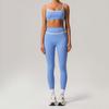 Nuevo Traje Deportivo de Secado Rápido de Cintura Alta para Mujer, Color Contrastante, Hermosa Espalda, Ajustado, Traje de Yoga Sensación Desnuda, Ropa de Yoga para Correr y Fitness