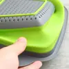 Suministro en Stock Cesta de Drenaje Cuadrada Lavabo Plegable de Silicona para Lavar Verduras Frutas Cesta Filtro de Agua para Picnic al Aire Libre Juego de Dos Piezas