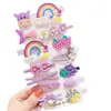 Nuevo conjunto de 14 accesorios para el cabello de princesas de color caramelo para bebés, linda tarjeta para el cabello de celebridades de Internet con flores, conjunto de horquillas de dibujos animados para niños