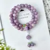 Pulseira Raiz de Bodhi Jada Branco Violeta 108 Esculpida Flor de Lótus Semente de Bodhi Feminina Pulseira Colar de Contas de Bodhi