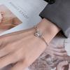 Pulsera Caraini de plata de ley s925 con forma de corazón de bambú y piedra luminosa, con cuentas, diseño de nicho de lujo ligero, estilo Ins, pulsera por lotes