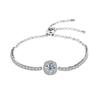 Pulseira de Prata S925 com Diamante Mosan Diamante Real Moissanita Quadrada Simples Feminina Tom Vibrante Rápido Mão ao Vivo Fábrica Outlet