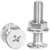 Tornillos de Acero Inoxidable 304 de Cabeza Plana Fina en Cruz, Juego de Tuercas con Brida, Tornillos de Cabeza Plana Grande M3M4M5M8