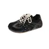 Zapatos de Entrenamiento Alemanes de Suela Gruesa Estilo Retro para Mujer 2026 Nuevo Otoño Suela Suave Casual Lunares Versátiles de Caña Baja Estilo Forrest Gump