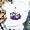 Camiseta Casual para Mujer con Estampado Floral Elegante Lindo de los 90 para Oficina