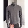 Camiseta tipo Henley con cuello americano de estilo Old Money para hombre, Capa interior casual texturizada de otoño, Top holgado de corte relajado
