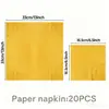 En Stock Color Sólido Tema Amarillo Decoraciones para Fiesta de Cumpleaños Vajilla Desechable Platos de Papel, Cuchillos, Tenedores, Cucharas, Manteles y Suministros