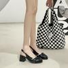 Zapatos Mary Jane Retro de Punta Redonda Franceses, Sandalias de Tacón Grueso, Zapatos de Tacón Alto Delgados 2025, Zapatos Pequeños de Cuero, Nuevo Nicho de Verano