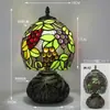 Nueva Lámpara de Mesa Tiffany Estilo Retro Americano Sala de Estar Estudio Lámparas Artesanales de Vidrio de Colores Pantalla de Lámpara Lámpara de Mesa Americana