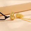 Collar de Perlas de Calabaza Hueca, Artesanía Antigua en Oro, Adorno Nacional con Esmalte, Adorno para el Cuello con Significado de Fortuna y Auspiciosidad