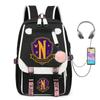 Nueva serie de televisión estadounidense de 2023 Familia Adams Miércoles Miércoles mochila gran capacidad mochila escolar para estudiantes