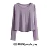 Cubierta de Manga Larga para Entrenamiento de Pilates Otoño e Invierno para Mujer, Secado Rápido, Transpirable, Camiseta Deportiva para Correr, Ropa de Yoga Top