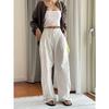 Calça Casual de Algodão Confortável Estilo Coreano Ins Preguiçoso Nova para Verão com Proteção Solar Longa Ajustável para Mulheres