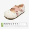 Sapatos de Couro Snuffy para Meninas com Solas Macias, Antiderrapantes, Sapatos de Dança com Bolinhas para Crianças, Sapatos Individuais para Bebê, Sapatos de Princesa com Bolinhas