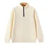 Sudadera Huacotton de Primavera y Otoño con Cuello Alto y Media Cremallera Unisex Holgada Estilo Americano Sudadera Básica Informal Manga Larga Top Chaqueta