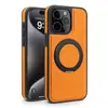 Capa de Couro Magnética de Alta Qualidade para Celular Apple 18Promax Capa Protetora Ip15 Novo Suporte Giratório