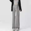 Pantalones de maternidad para primavera y otoño, pantalones casuales de punto de pierna ancha para uso al aire libre, pantalones largos de cordón de cintura baja primavera-verano, pantalones rectos de primavera Yamamoto