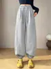 Pantalones deportivos de pierna ancha de cintura alta para mujer, nuevo estilo coreano de otoño 2026, pantalones deportivos casuales holgados adelgazantes, pantalones de chándal holgados