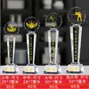 Trofeo de Cristal de Billar Bola Ocho Producción Resina Metal Figura Trofeo Campeón Competencia de Snooker Conmemorativo