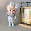 Nova boneca fofa de cabeça grande de 23cm, pequena, de leite, corpo articulado, fofa fofa fofa, conjunto de boneca, presente de aniversário para menina