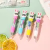 Mini Caneta Esferográfica de Quatro Cores Coreana Fofa Estilo Ins Desenho Animado Adorável Colorida Retrátil Prêmio Presente para Estudante
