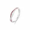 Anel de Casal Mobius Linha Vermelha Masculino e Feminino Ins Design de Nicho Tendência da Moda Anel de Estudante Presente Atacado