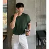 Camiseta de Manga Corta de Verano de Fábrica para Hombre Marca de Tendencia Ins Camiseta de Punto Casual Japonesa Estilo Perezoso Juvenil Top Versátil