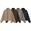 Atacado de fabricante de roupas femininas transfronteiriço 2026 moda casual estilo europeu e americano jaqueta acolchoada de algodão solta com zíper e gola alta