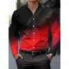Camisa masculina digital 3D de manga longa transfronteiriça, camisa masculina de manga longa estampada de luxo business casual