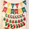 Banderas de Decoración Navideña, Guirnaldas, Banderines Colgantes, Decoraciones de Escena para Escaparate de Tienda de Santa Claus, Adornos Colgantes, Banderas Coloridas