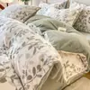 Novo Modelo 2026 230g Veludo Leitoso Luminoso Totalmente Fosco Conjunto de Quatro Peças - Padrão Floral [Estilo Lençol] Conjunto de Três Peças 1,2m