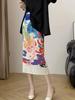 Falda Plisada Estilo Miyake Verano 2024 Nuevo Estampado Falda Plisada Talla Grande Mundo Submarino Estilo Casual Japonés y Coreano