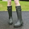 Botas de Chuva Vermelhas Transfronteiriças para Mulheres, Botas de Chuva Modernas e Estilosas, Sapatos Aquáticos para Exterior, Botas Aquáticas de Cano Alto, Antiderrapantes, Impermeáveis, Sapatos de Borracha com Solado Grosso