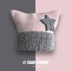 Gorro de lana con orejas de gato y estrella de cinco puntas estilo Yabi, estilo coreano, cálido, con protección para las orejas, tejido a la moda para invierno.