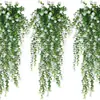 Planta de simulación de eucalipto, camelia, ratán, flor artificial, cesta colgante de pared, enredadera, plantas verdes para colgar en la pared del hogar.