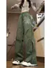 Calças Funcionais Outdoor Verde Militar para Mulheres, Calças de Botão de Pressão Impermeáveis de Secagem Rápida de Verão, Calças de Trabalho para Caminhada, Impermeáveis de Secagem Rápida