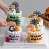 2025 Feliz Halloween Decoración para Pastel Inserto Divertido Malvavisco Inserto de Plástico Suave Calabaza Fantasma Calavera
