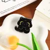 Clips acrílicos de doble cara con forma de bola de carbón, creativos y temáticos de dibujos animados, clips de PP, diseño de gato negro, clips para fotos de alta definición, clips selladores para snacks, venta al por mayor