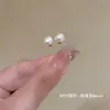 Pendientes de Perlas Shijia de Aguja de Plata 999 para Mujer, Pendientes Amigables con la Piel con un Toque de Lujo, Joyería de Nicho, Fuerte Brillo como un Espejo, Perlas Perfectamente Redondas