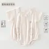 Macacão de Bebê de Manga Curta para o Verão, Estilo Fino, Macacão para Bebê Menina de Meses Pequenos, Roupa de Algodão Puro Classe A para Recém-Nascidos